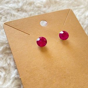 Pink Jewel Stud Earrings